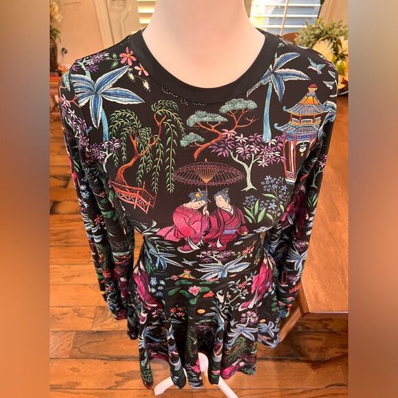 BlackMilk Nihon Shishu Bishop Skater Dress XS NWT Japan Print Whimsical - Picture 8 of 9